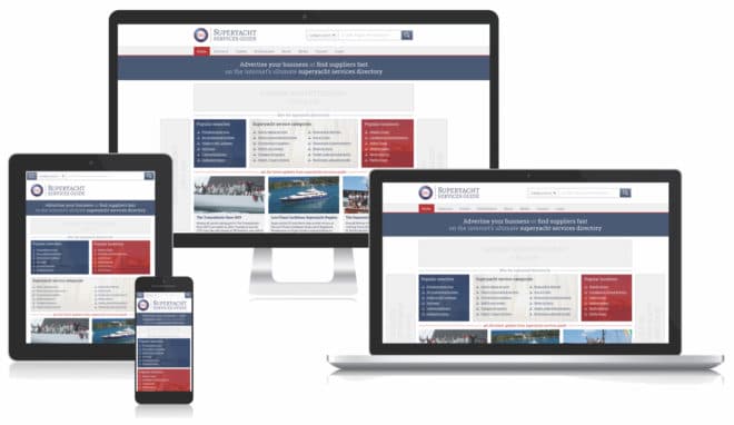 The online platforms for the Superyacht Services Guide, 'The Ultimate Superyacht Directory'