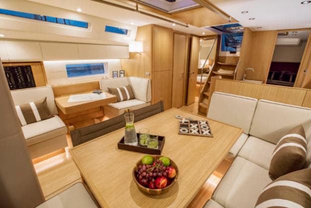 With a place for everything, and everything in its place, the saloon works equally well when cruising or racing