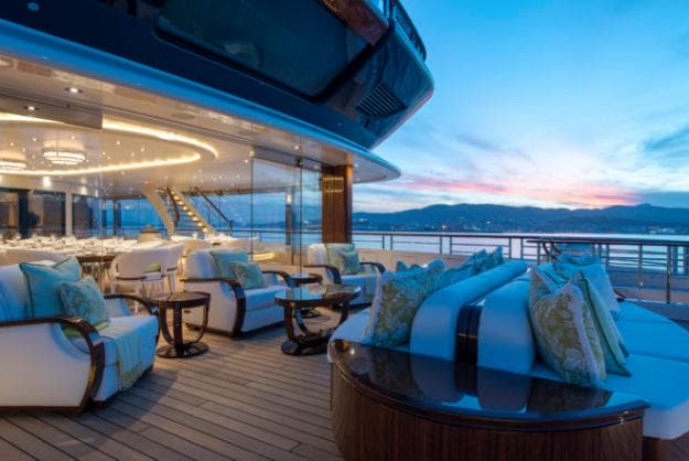 Elegant lounges on the outer decks offer cosy nooks for anything from business talks to sunset cocktails