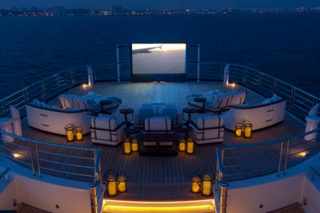 Al fresco aspects include casual bars, swimming pools and cinemas (pictured)