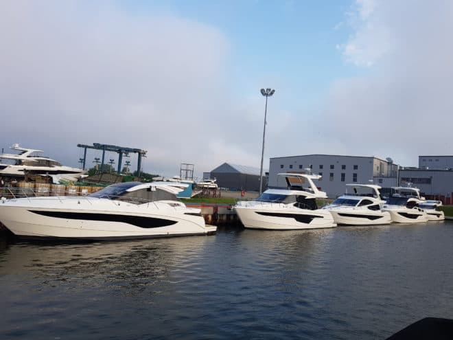 Galeon’s riverside facility has a marina and is the larger of its two production sites