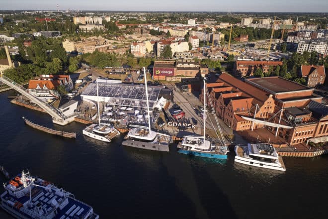 Sunreef, founded in Gdansk in 2002, displays its catamarans in the Old Town for the Pomorskie Rendez-Vous