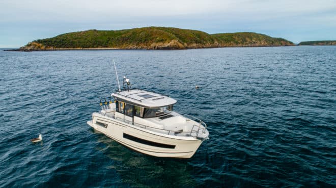 Gayford was full of praise for the new Merry Fisher, pictured being watched by a solitary black-browed albatross during filming