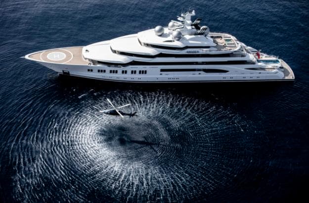The 106m Amadea was built by Lurssen and is available for sale through Imperial; Photo © Guillaume Plisson