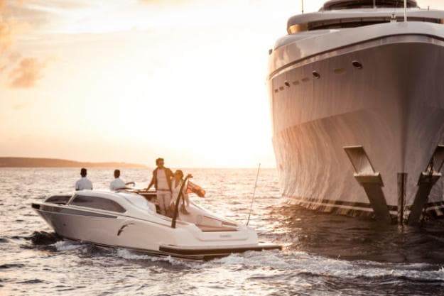 The 9.6m Yachtwerft Meyer limousine tender is an elegant transfer boat
