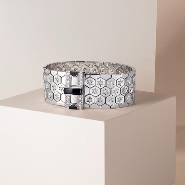 Ludo bracelet - White gold, onyx, diamonds