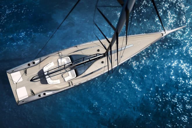 The new 101ft sloop is designed by Judel / Vrolijk, Wally and Pininfarina