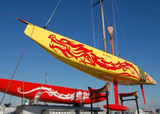 CHN 95 Longtze, China's first America's Cup-class yacht, ahead of the 2007 Louis Vuitton Cup in Valencia
