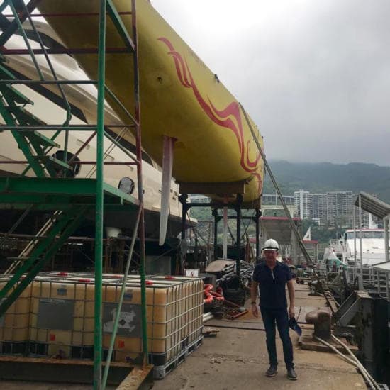 Greg Dagge (pictured) and Paul Brackley are working to preserve the , China's first America's Cup-class yacht