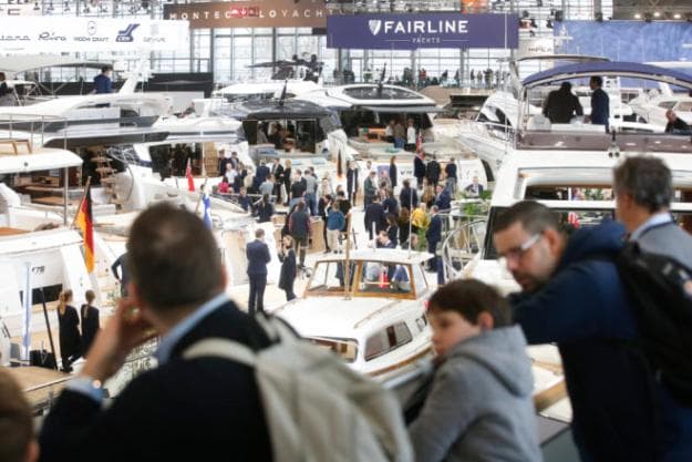 Visitors overlook the Princess stand at Boot Dusseldorf