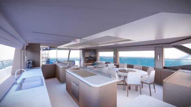 A rendering of the interior of Aquila's new flagship 70
