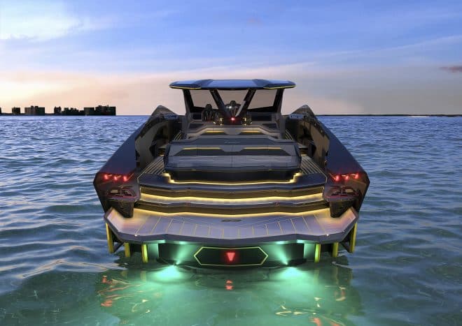 The aerodynamic hardtop is inspired by Lamborghini roadsters