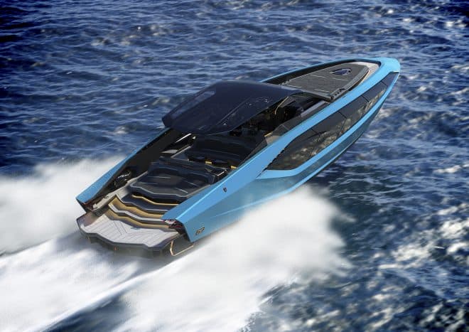 The Tecnomar for Lamborghini 63 will reach 60 knots with twin MAN V12 2,000hp engines