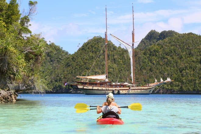 The 214ft Lamima, the world’s largest wooden sailing yacht, offers a grand way of exploring Indonesia (c) Camper & Nicholsons