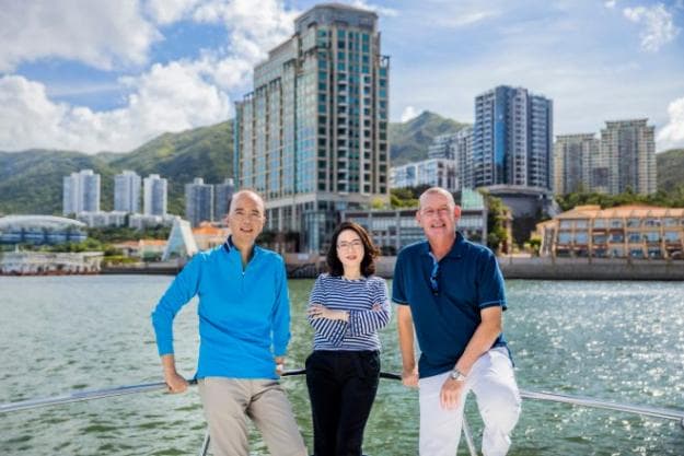 Lantau Yacht Club’s Ivan Lee, Vice President; Charlotte Ho, Director of Hospitality Marketing and Membership; and Rudy Puystjens, Marina Director