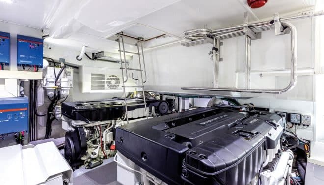 Even the engine room is well designed, providing comfortable headroom for maintenance