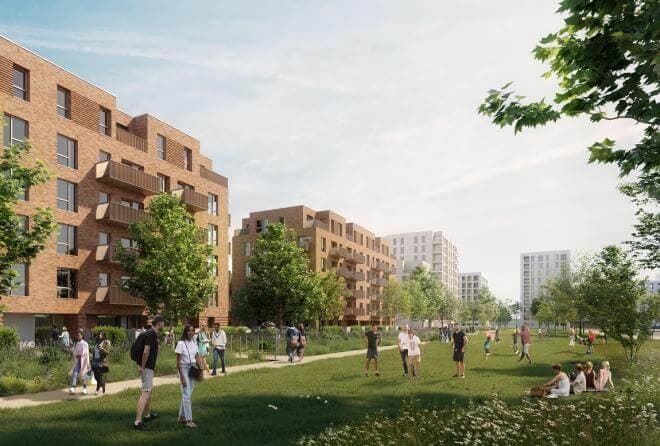 Verdant parks at Barratt London, Eastman Village