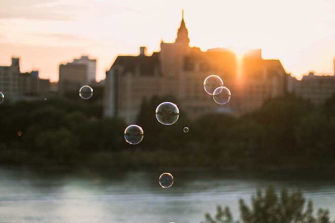 bubbles against a building in canada