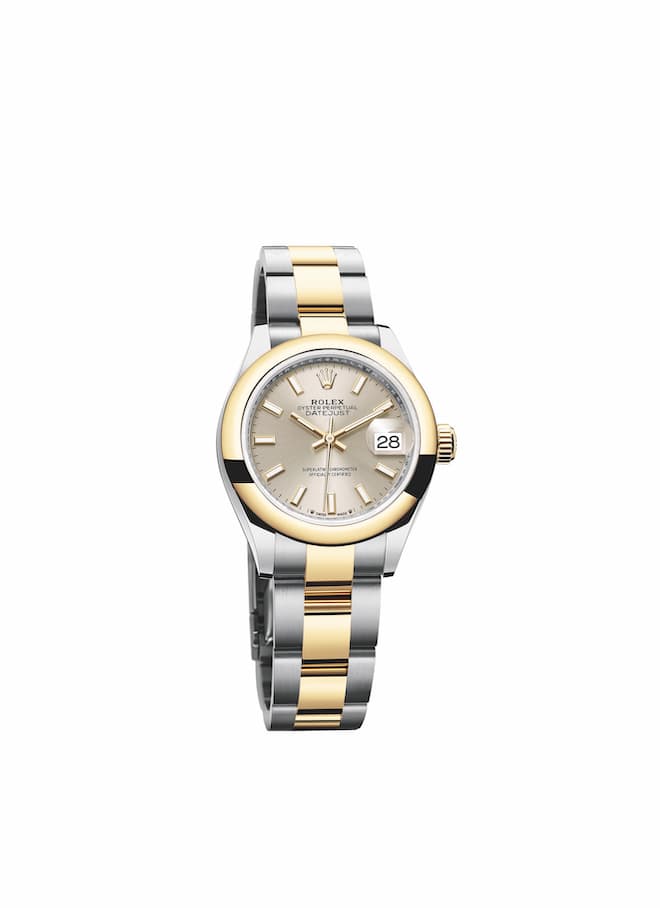 Oyster Lady-Datejust 28 mm, Oystersteel, Yellow Gold.