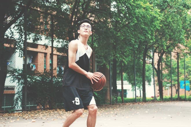 basketball wearing eyeglasses
