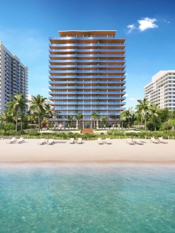 Undulating façade of 57 Ocean in Miami