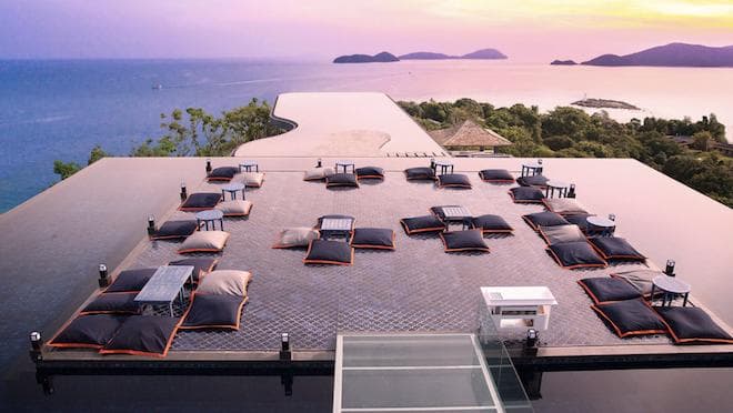 Panoramic Sunset View in Phuket Bar called Baba Nest in Sri Panwa Resort