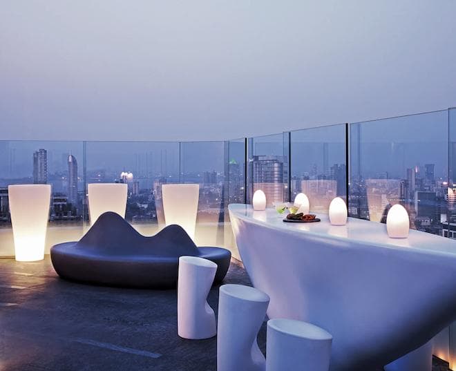 Rooftop Bar in Mumbai City Skyline