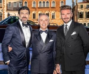 Pierfrancesco Favino, Alberto Galassi and David Beckham