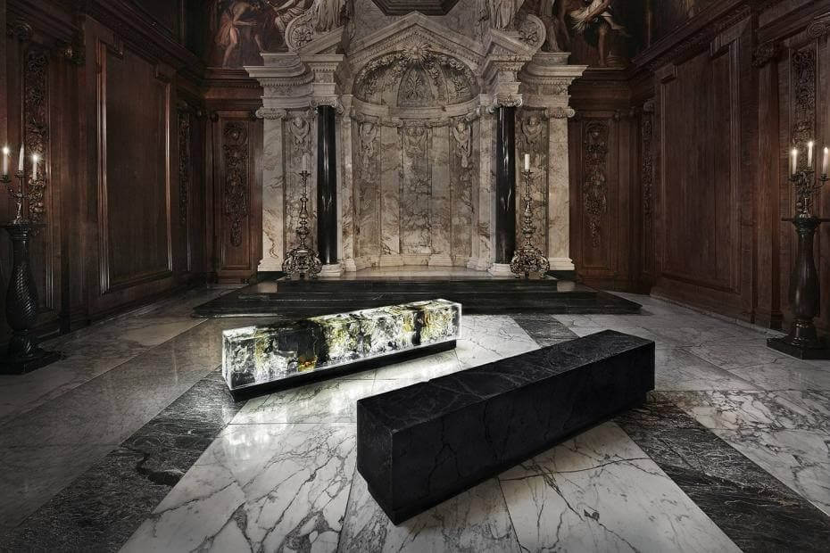 Counterpart, resin and coal sculpture by Tom Price