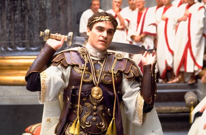 Joaquin Phoenix as Commodus in Ridley Scott's Gladiator in 2000. 