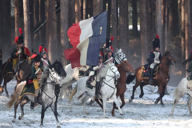 scene of calvary in motion in Ridley Scott's Napoleon 