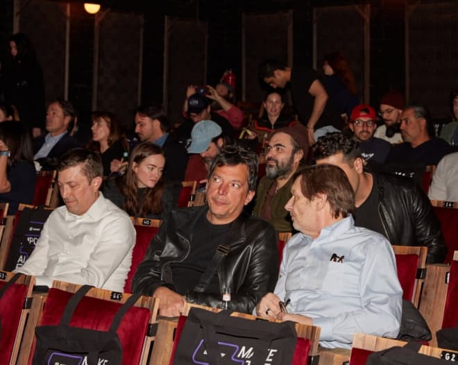 a crowded screening room during Runway's AI film festival across new york and san franciso 