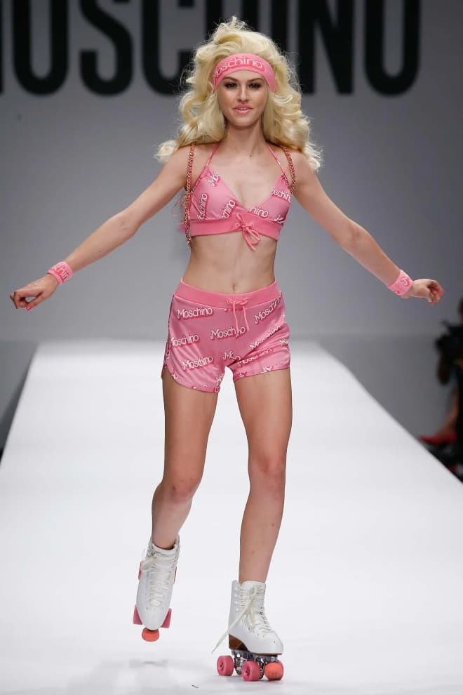 JEREMY SCOTT BARBIE SPRING SUMMER 2015 MOSCHINO ROLLERBLADE BARBIE BARBIECORE ATHLEISURE
