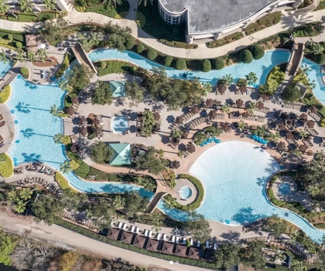 Aerial view of Signia by Hilton Bonnet Creek