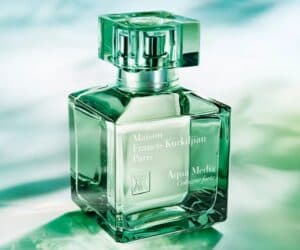 Maison Francis Kurkdjian’s Aqua Media Cologne Forte uses a musky wood to balance the lightness of bergamot, verbana, and jasmine. Shop it here.