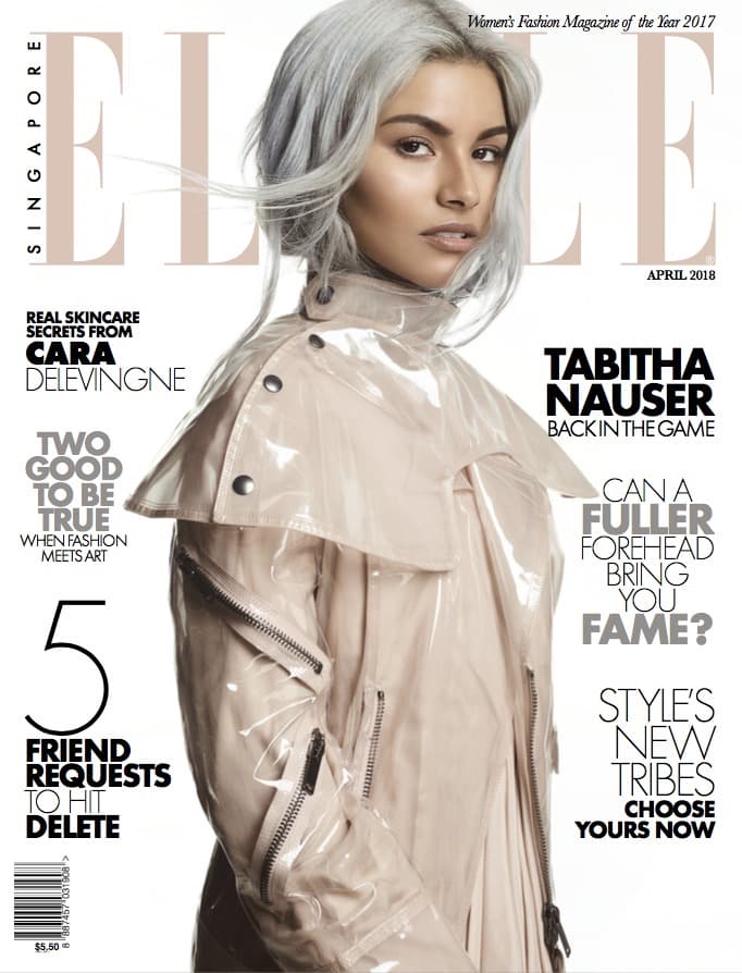 Tabitha Nauser fronts Elle Singapore April 2018 issue 