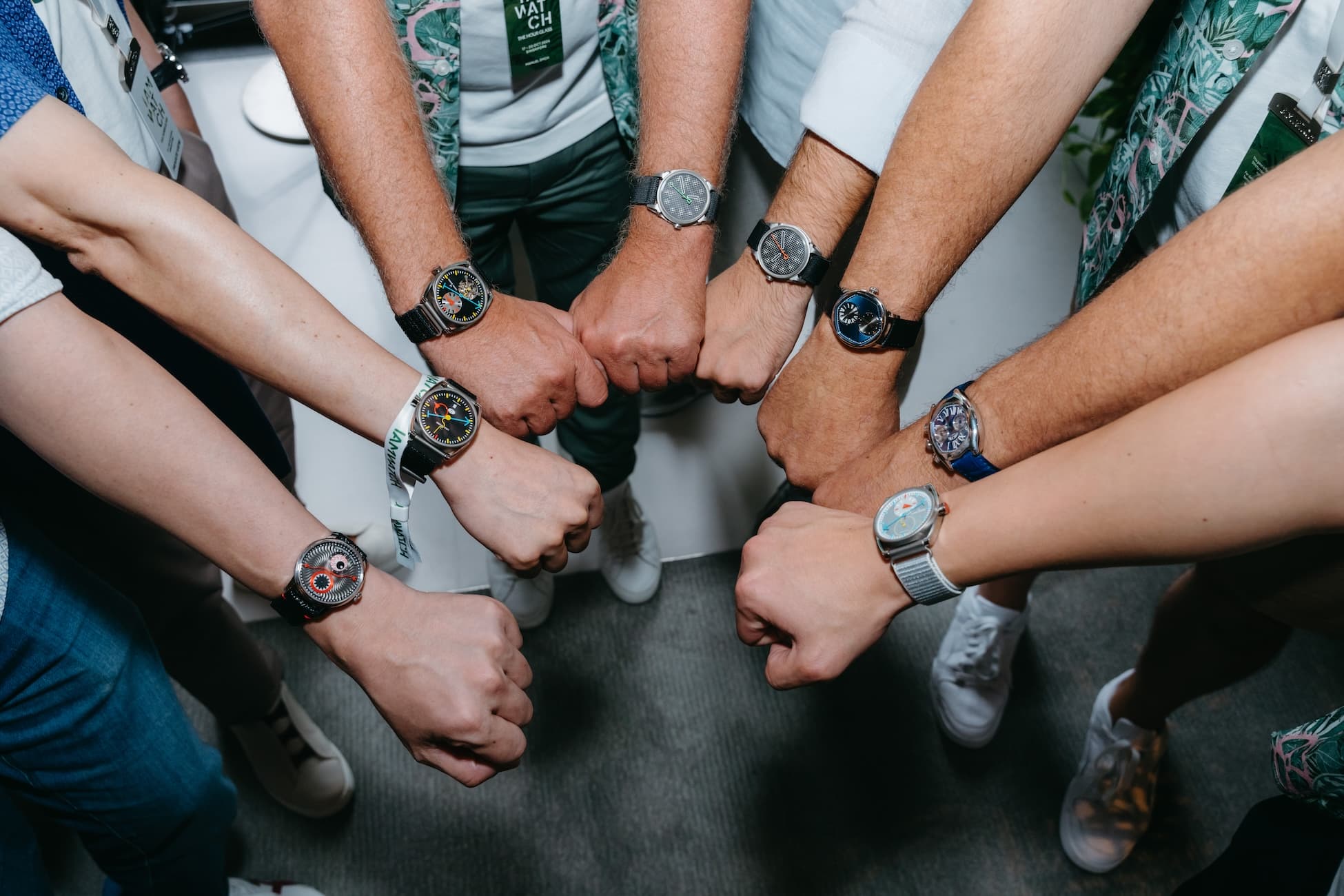 Typical wristshot at watch gatherings but here, some are wearing two watches