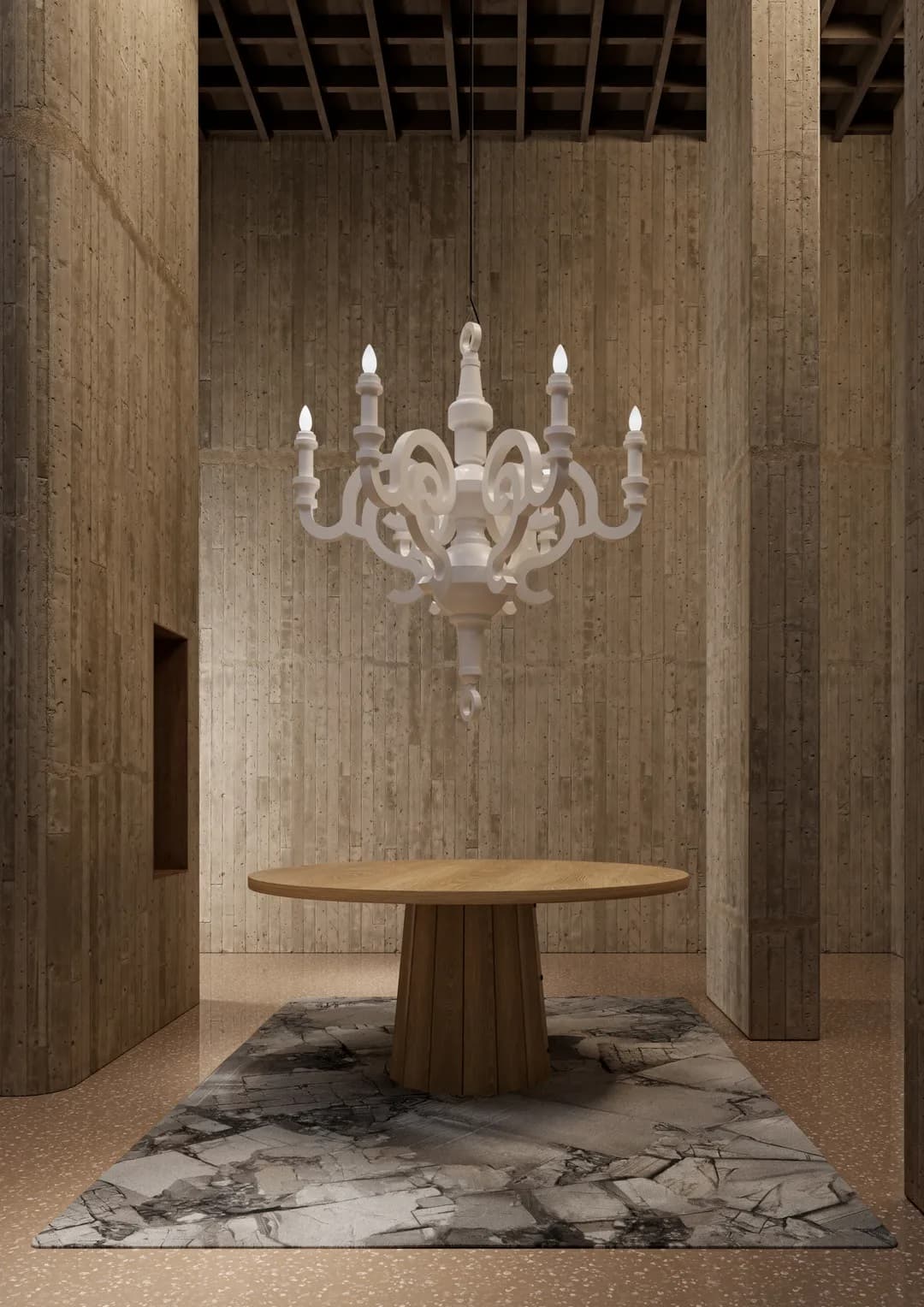 El icónico de Studio Job. "Araña de papel"diseñado en 2005, obtiene una versión 2.0, todo gracias a un LED integrado y un marco impreso en 3D. Imagen: Moooi.