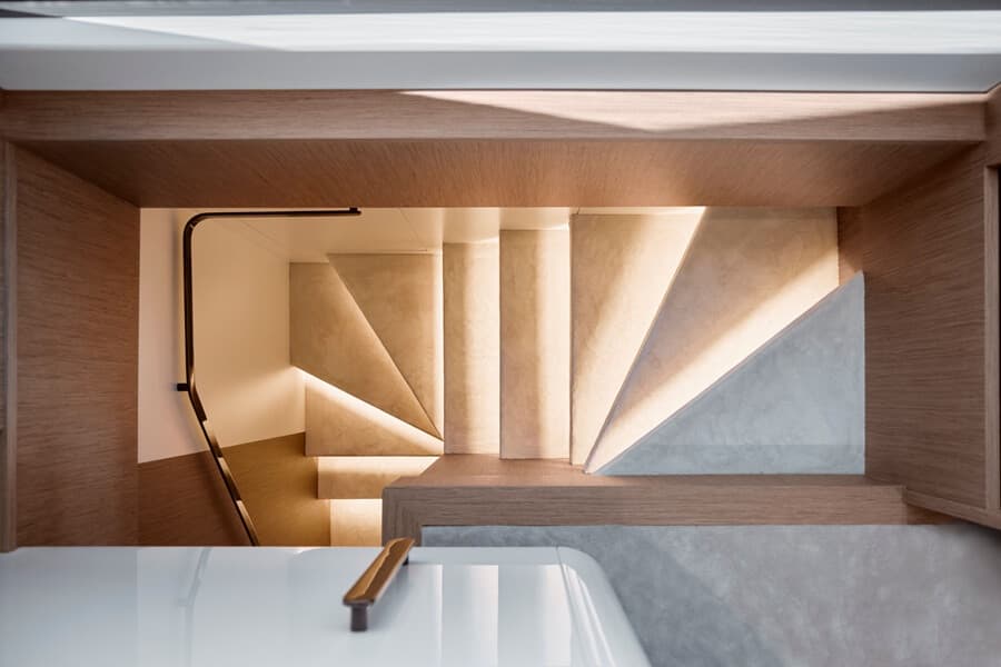 Stairs to the guest cabins